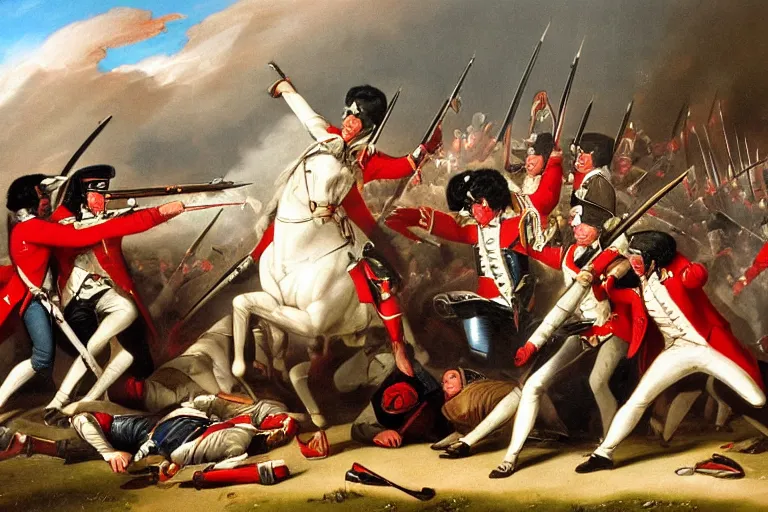 Prompt: 1800s painting of the Battle of 1812 in the style of Benjamin West