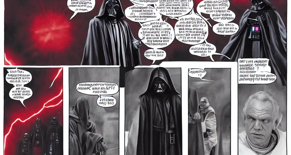 Image similar to instructive pamphlet detailing how Darth Sidious survived
