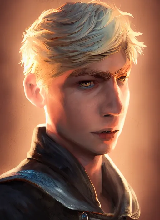 Image similar to An epic fantasy comic book style portrait painting of a young dirty blonde boy thief in the style of the wheel of time, unreal 5, DAZ, hyperrealistic, octane render, cosplay, RPG portrait, dynamic lighting