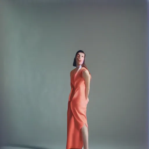 Image similar to realistic photoshoot for a new balenciaga lookbook, color film photography, portrait of a beautiful woman in style of Campbell Addy, 35mm, graflex