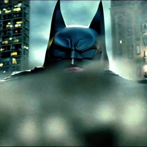 Image similar to still from Batman the dark knight rises in Miyazaki's Totoro