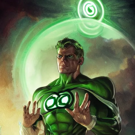 Prompt: Green Lantern summoning a car, artists portrait, fantasy, highly detailed, digital painting, concept art, sharp focus, depth of field blur, illustration, art by artgerm and greg rutkowski and alphonse mucha