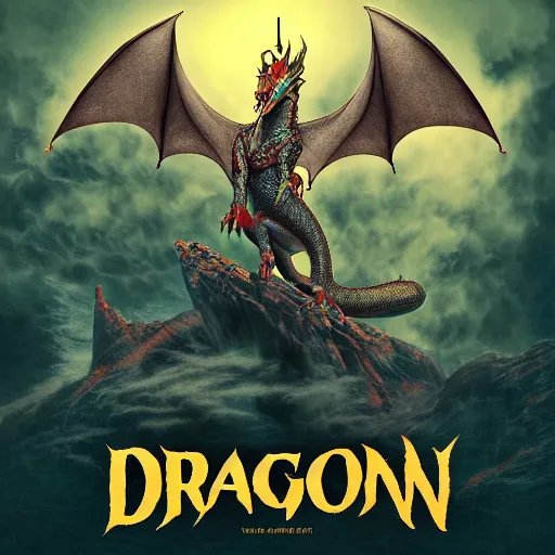 Image similar to dragon album art, poster, cover art, epic, dramatic