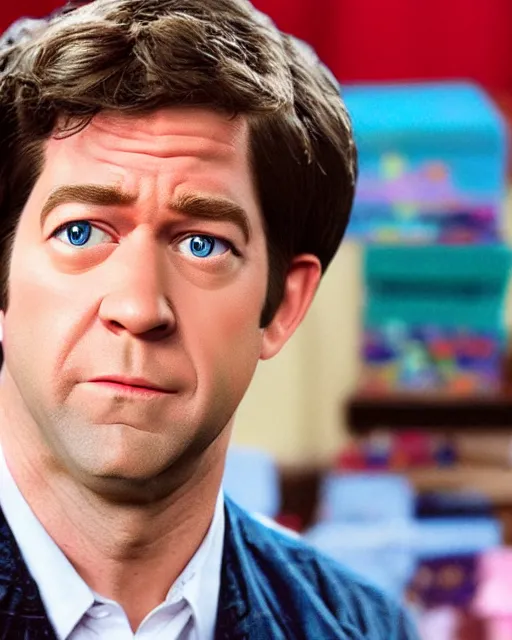 Image similar to jim halpert as a muppet. highly detailed felt. hyper real photo. 4 k.