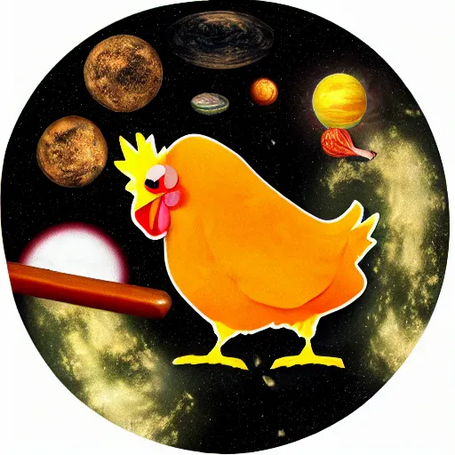 Image similar to Chicken eating the universe