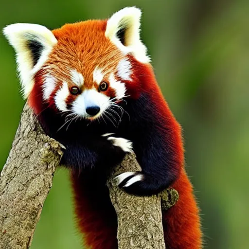 Prompt: red panda, award winning nature photograph, national geographic