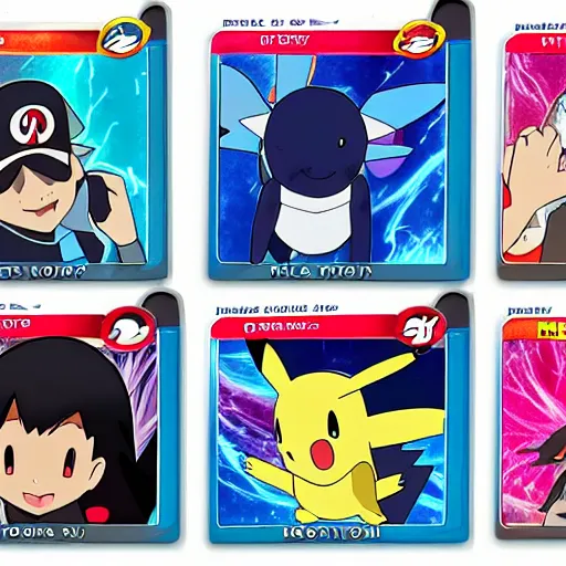 Image similar to pokemon cards with snooki, joe biden, nicki minaj, kim kardashian, osama bin laden, pokemon anime style, hd 8k image high detail, at target