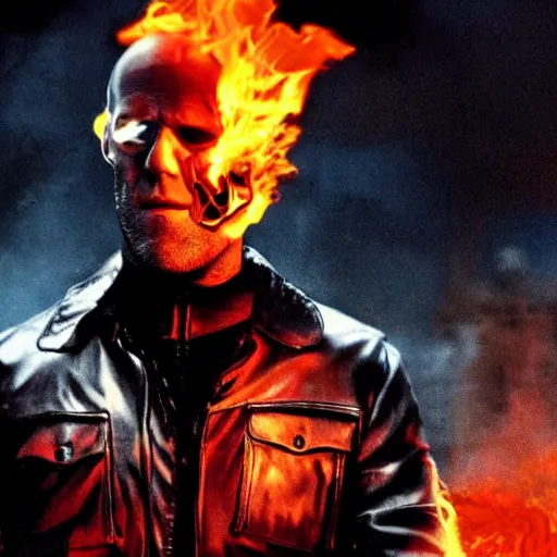 Prompt: Jason Statham as ghost rider 4K quality super realistic