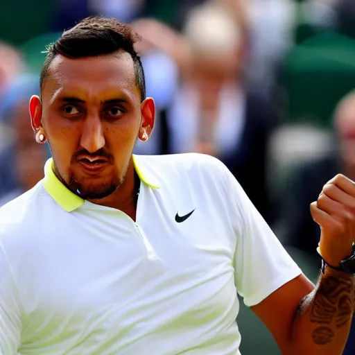 Prompt: nick kyrgios winning wimbledon