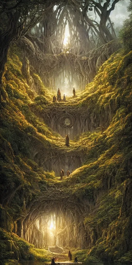 Image similar to symmetry!! lord of the rings the shire scenery landscape, highly detailed, perfect lighting, perfect composition, 4 k, artgerm, derek zabrocki, greg rutkowski