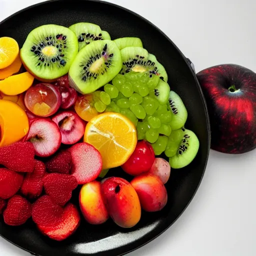 Image similar to a metal plate of cut fruit