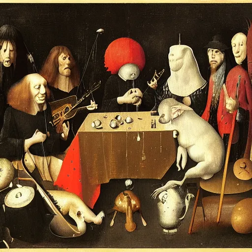 Image similar to rolling stones by hieronymus bosch