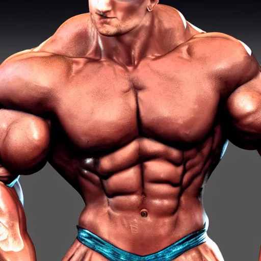 Image similar to a realistic detailed photo of a bodybuilder who is also a male android, Chris Redfield, shiny skin, posing robotically. blank stare