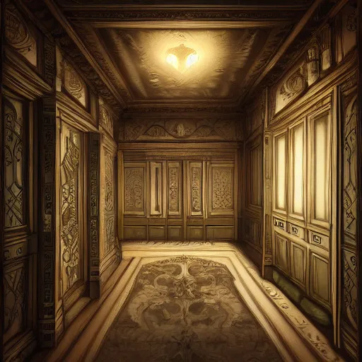 Image similar to a room with 1 0 0 doors with latches, concept art, trending on artstation, highly detailed, intricate, sharp focus, digital art, 8 k