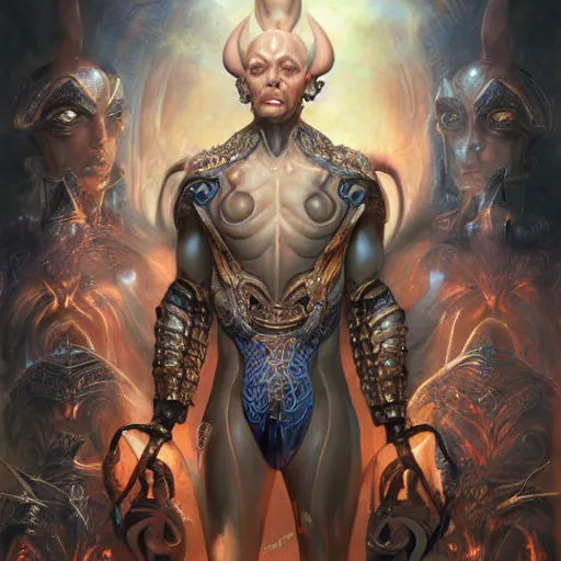 Image similar to shahrukh khan, fantasy character portrait, ultra realistic, wide angle, intricate details, the fifth element artifacts, highly detailed by peter mohrbacher, hajime sorayama, wayne barlowe, boris vallejo, paolo eleuteri serpier