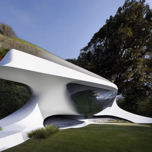 Image similar to house designed by zaha hadid