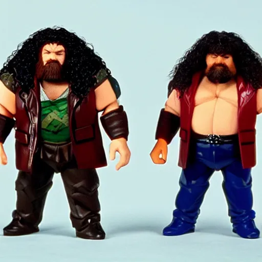 Prompt: hagrid as a wwf hasbro wrestling figure