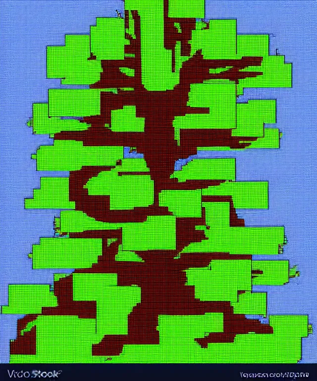 Prompt: video game tree pixelated full tree