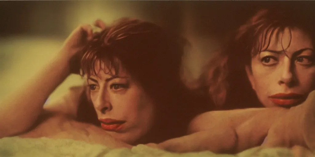 Image similar to detailed medium format photo, polaroid still from tarkovsky movie, of christy canyon, high production value, intricate details, 8 k resolution, hyperrealistic, hdr, photorealistic, high definition, tehnicolor, award - winning photography, masterpiece, amazing colors