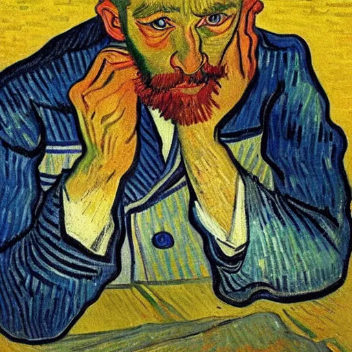 Image similar to tired man by van gogh