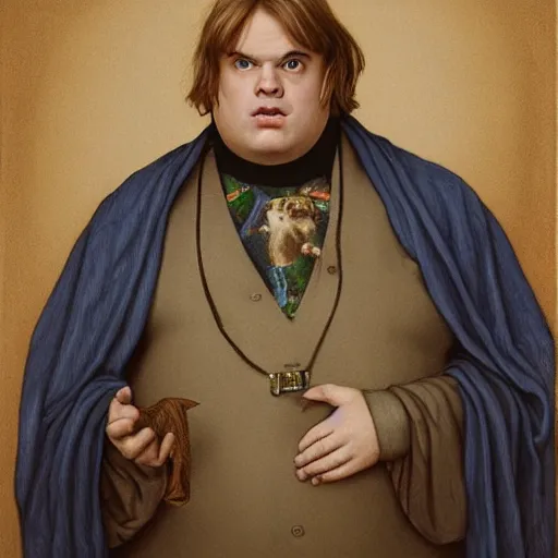 Image similar to Pre-Raphaelite portrait of American Actor Chris Farley, Artgerm