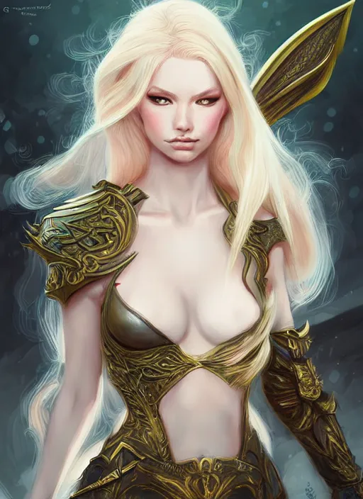 Image similar to blonde combat fairy venizian era, dark fantasy, extremely detailed, sharp focus, portrait, smooth, digital illustration, by rossdraws, frank franzzeta