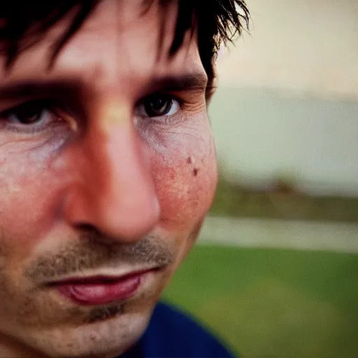 Prompt: closeup portrait of Lionel Messi dressed as toad, Nintendo, by Steve McCurry and David Lazar, natural light, detailed face, CANON Eos C300, ƒ1.8, 35mm, 8K, medium-format print