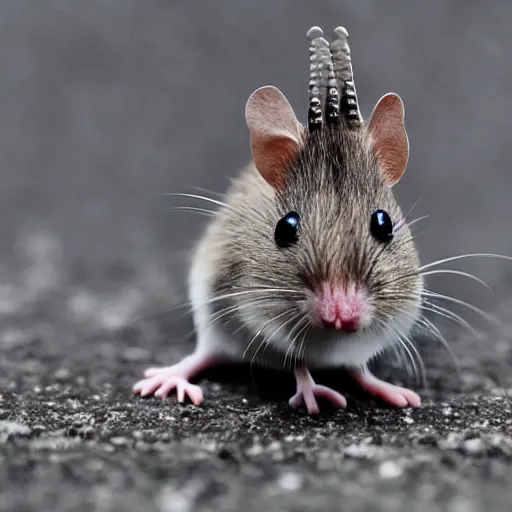 Image similar to photo of a mouse with dinosaur spines and spikes