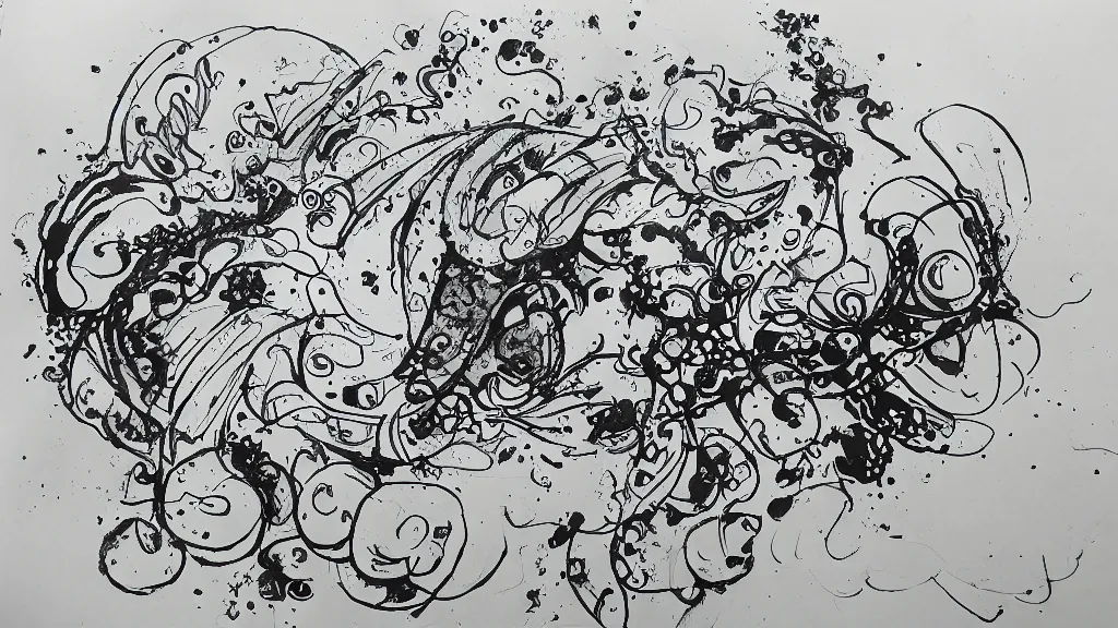 Image similar to ink drawing beneficial inky fugato