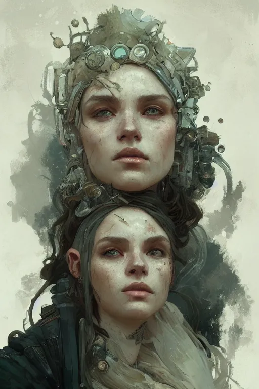 Image similar to A full portrait of a beautiful post apocalyptic offworld dust merchant, intricate, elegant, highly detailed, digital painting, artstation, concept art, smooth, sharp focus, illustration, art by Krenz Cushart and Artem Demura and alphonse mucha