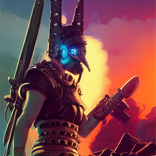 Image similar to cyberpunk viking helmet mask warrior goddess robot ninja fantasy, art gta 5 cover, official fanart behance hd artstation by jesper ejsing, by rhads, makoto shinkai and lois van baarle, ilya kuvshinov, ossdraws