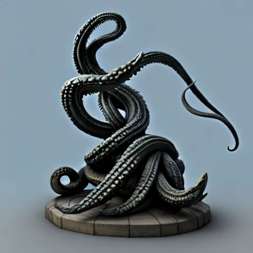 Prompt: kraken statue, 8 k