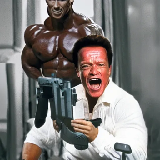 Prompt: rob schneider as arnold schwarzenegger