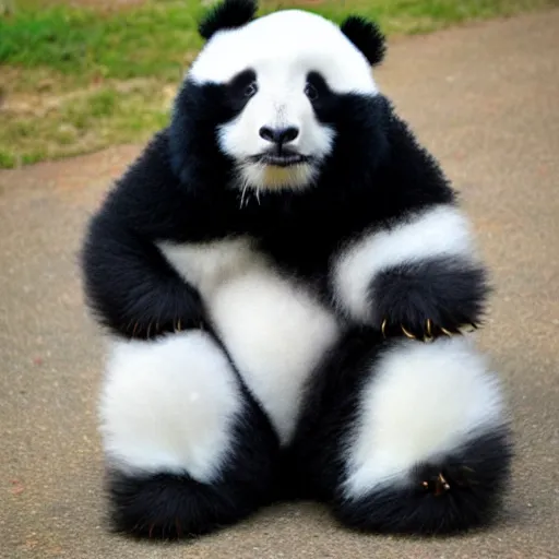 Image similar to the fluffiest featheriest parrot panda ever