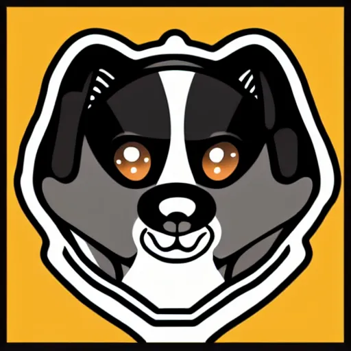 Image similar to anime puppy as an svg sticker, 2 d, flat, vector art