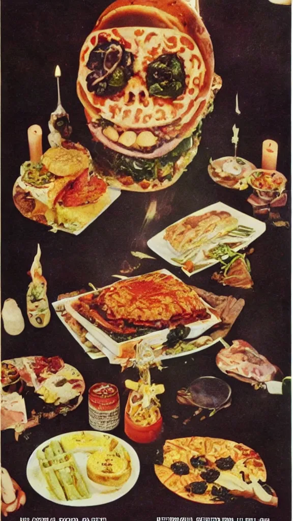 Image similar to occult food, 1 9 7 0 s food magazine photograph