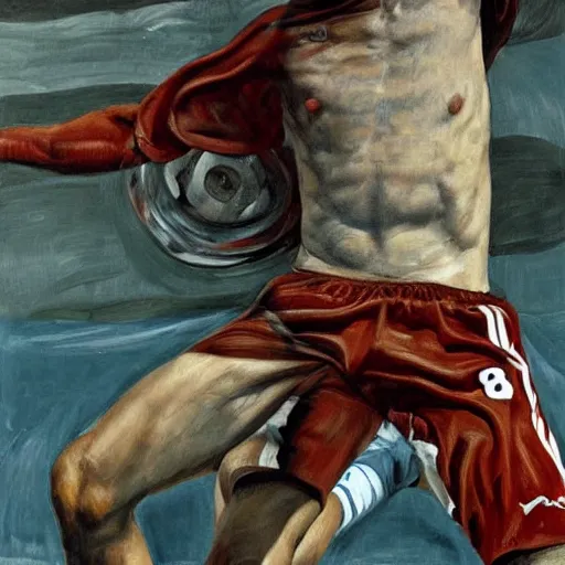 Image similar to high quality high detail painting by lucian freud, hd, portrait of paolo maldini