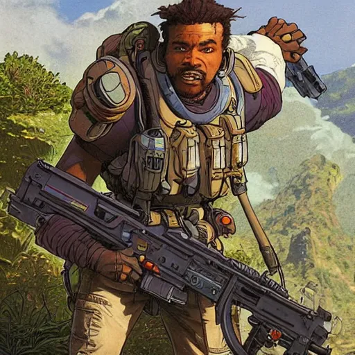 Prompt: ivan. Apex legends. Concept art by James Gurney and Mœbius.