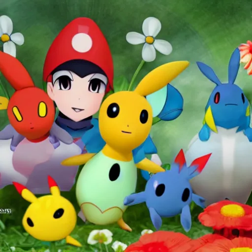 Image similar to Pikmin in the style of Pokémon anime
