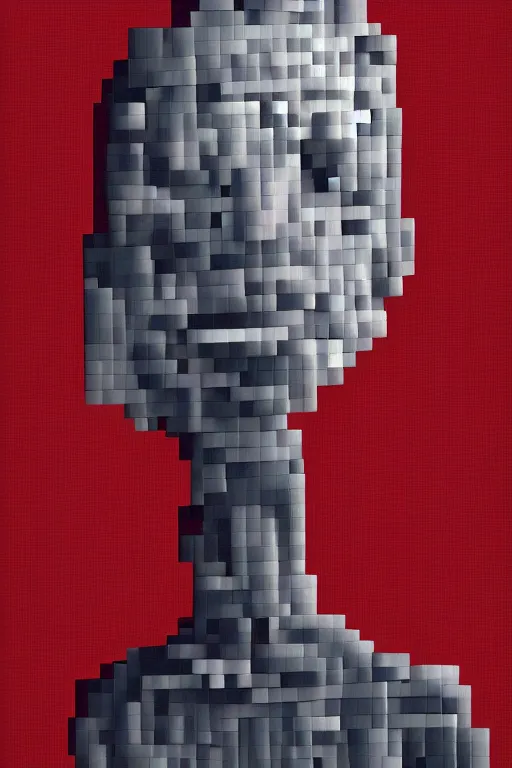 Image similar to man made of tv static, game character, portrait, realism