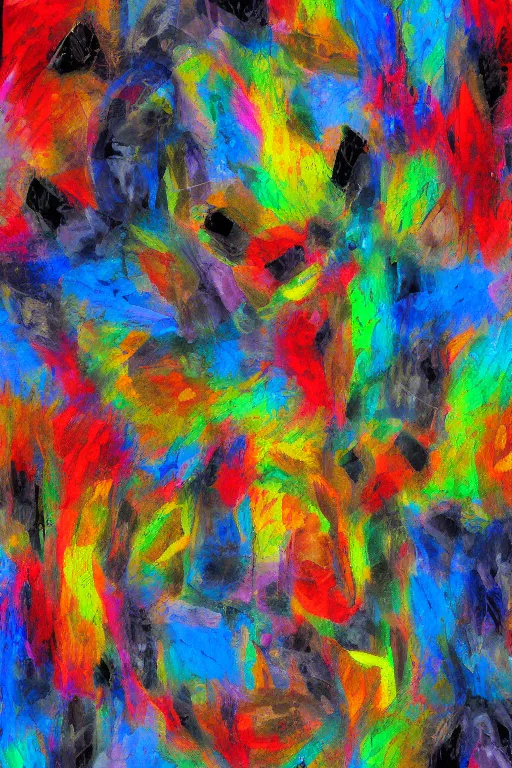 Image similar to abstract expressionist movement digital matter painting. was it all a dream, the ai is learning to learn. to see words. but never pictures. it sees pixels. humans make it an image. there is no image. nothing is real. roll. roll. roll. again.