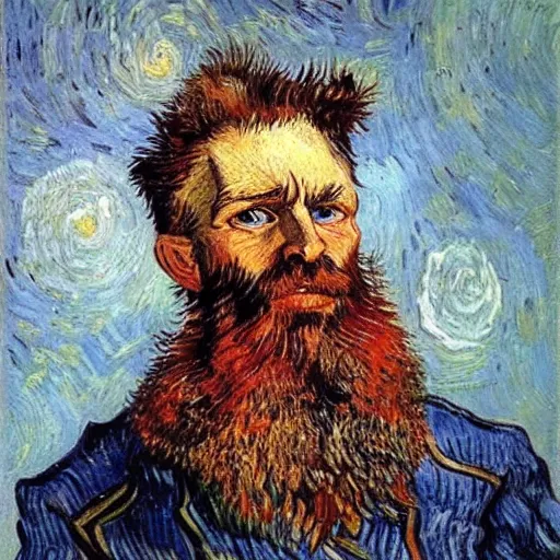 Image similar to a man with a beard, art by Tony sart, van gogh