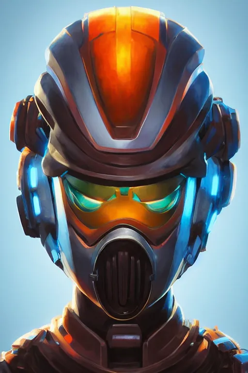 Image similar to epic mask helmet robot ninja portrait stylized as fornite style game design fanart by concept artist gervasio canda, behance hd by jesper ejsing, by rhads, makoto shinkai and lois van baarle, ilya kuvshinov, rossdraws global illumination radiating a glowing aura global illumination ray tracing hdr render in unreal engine 5