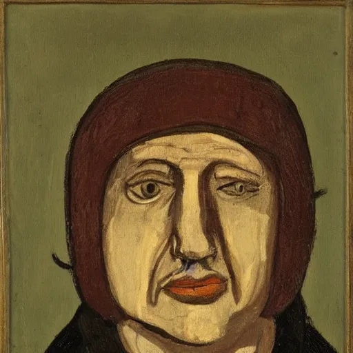 Prompt: the peasant boris johnson from 1 2 th century england, exhibited in the british museum, oil on canvas, art, restored painting