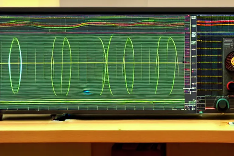 Image similar to an oscilloscope shaking a sound wave, wiggling a weasel, a stoat sinusoid spectacle