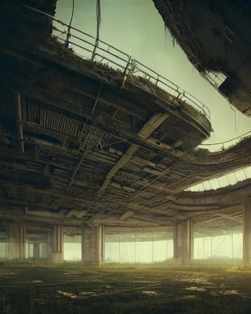 Image similar to a beautiful ultradetailed illustration of architecture unfinished building urbex building stadium nature industrial architecture by neil blevins, cgsociety sunset futuristic junglepunk tundra azeroth nightvision fisheye, archdaily, wallpaper, highly detailed, trending on artstation.