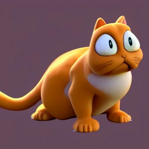 Prompt: garfield the cat as a pokemon, cgi