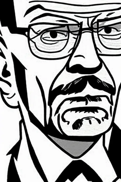 Image similar to walter white, in the style of dan decarlo, as drawn by dan decarlo for archie comics,