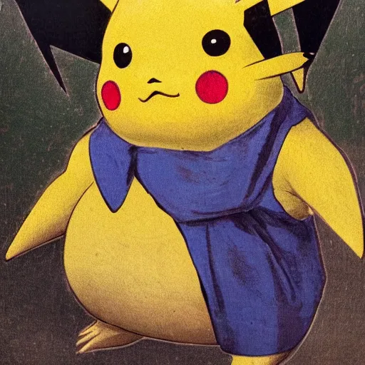 Prompt: 19th century portrait of Pikachu