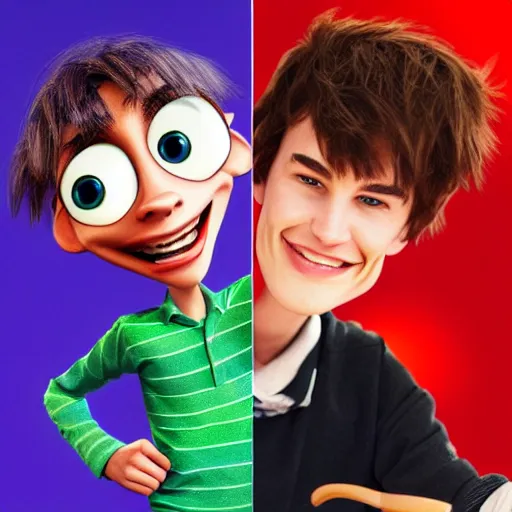 Image similar to jacob collier pixar character